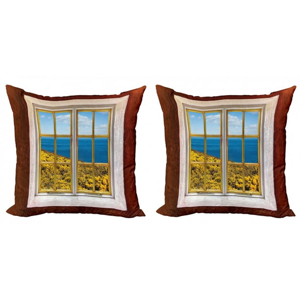 Ambesonne Tropical Cushion Cover Set of 4 for Couch and Bed in 4 Sizes